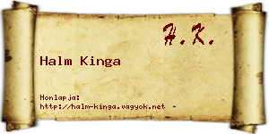 Halm Kinga névjegykártya